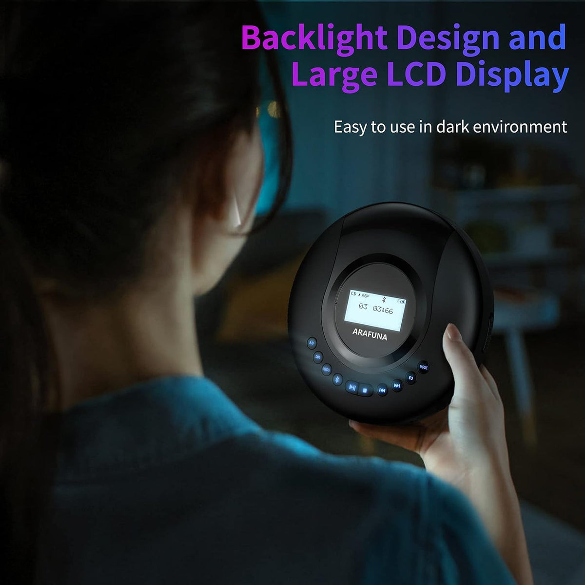 Portable CD Player with Bluetooth and LCD Screen C57613