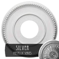12 1/2x22OD x 3 7/8x22ID x 3/4x22P Hand-Painted Silver Ceiling Medallion O18160