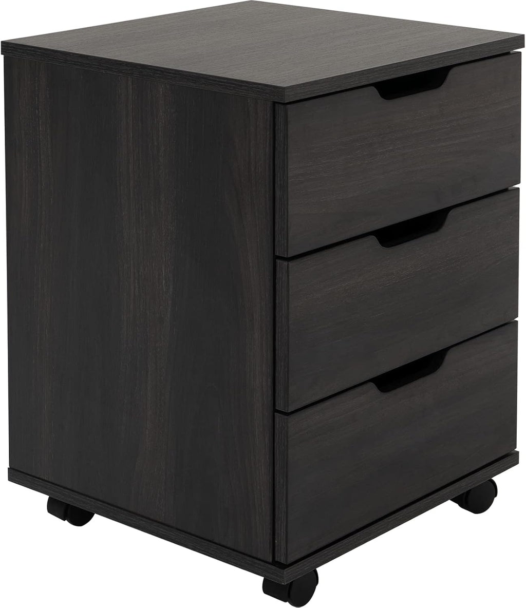 White 3 Drawer Wood Mobile File Cabinet G668978