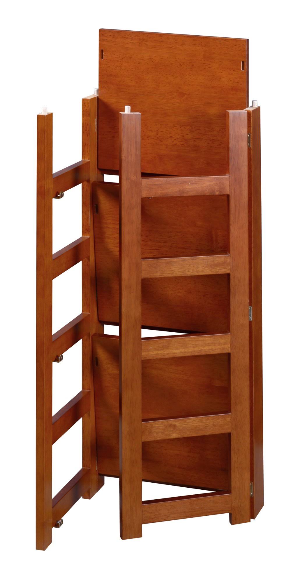 Square Folding Bookcase with 2 Full Size Wicker Storage Baskets O924