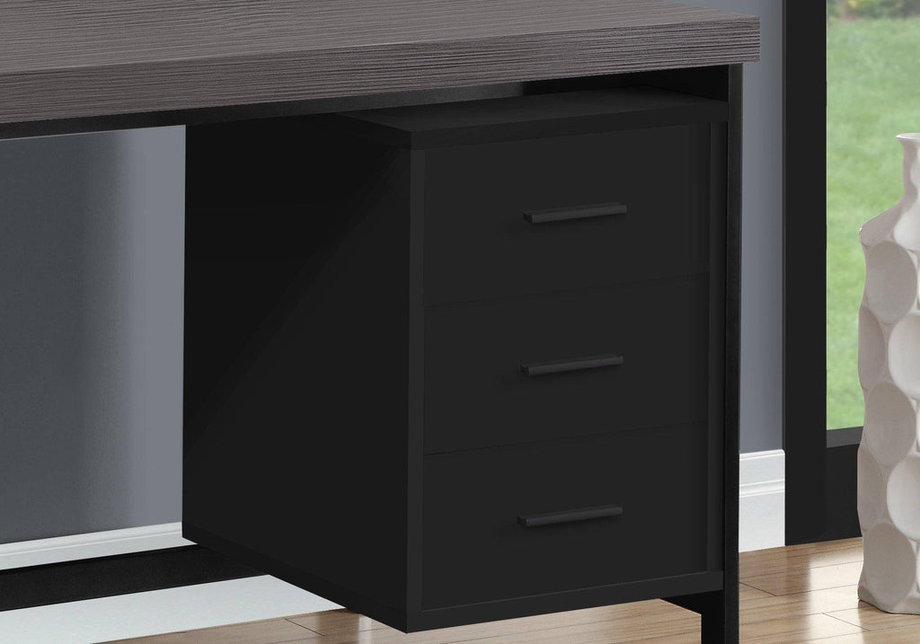 Black Grey Particle Board Metal Computer Desk P129055