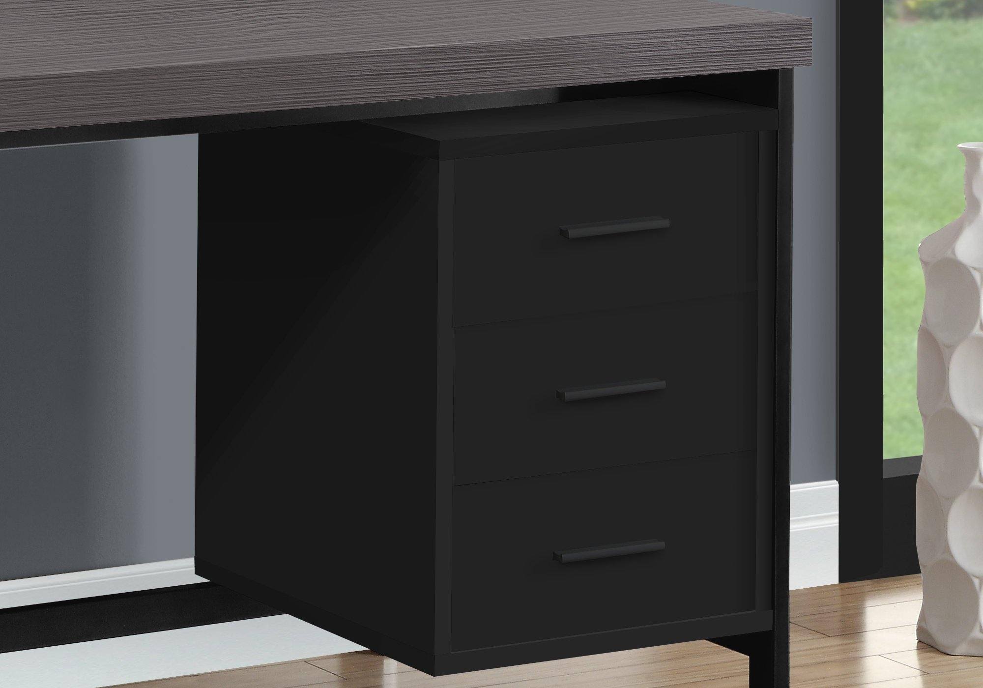 Black Grey Particle Board Metal Computer Desk P129055