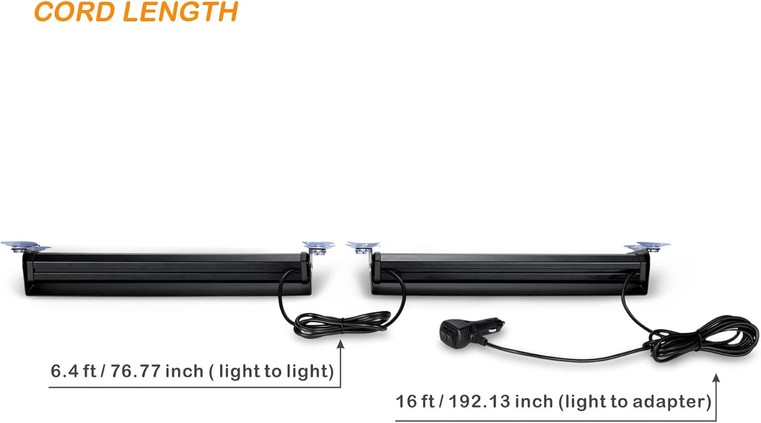 2-in-1 LED Amber White Emergency Dash Strobe Light Bars Pack of 2 S585341