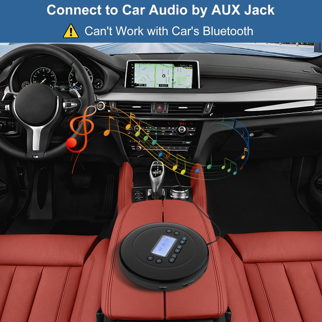 Pack of 2 Portable Bluetooth CD Player with Dual Headphone Jack O415516