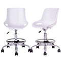 Set of 2 Armless Swivel Desk Chair White O8158