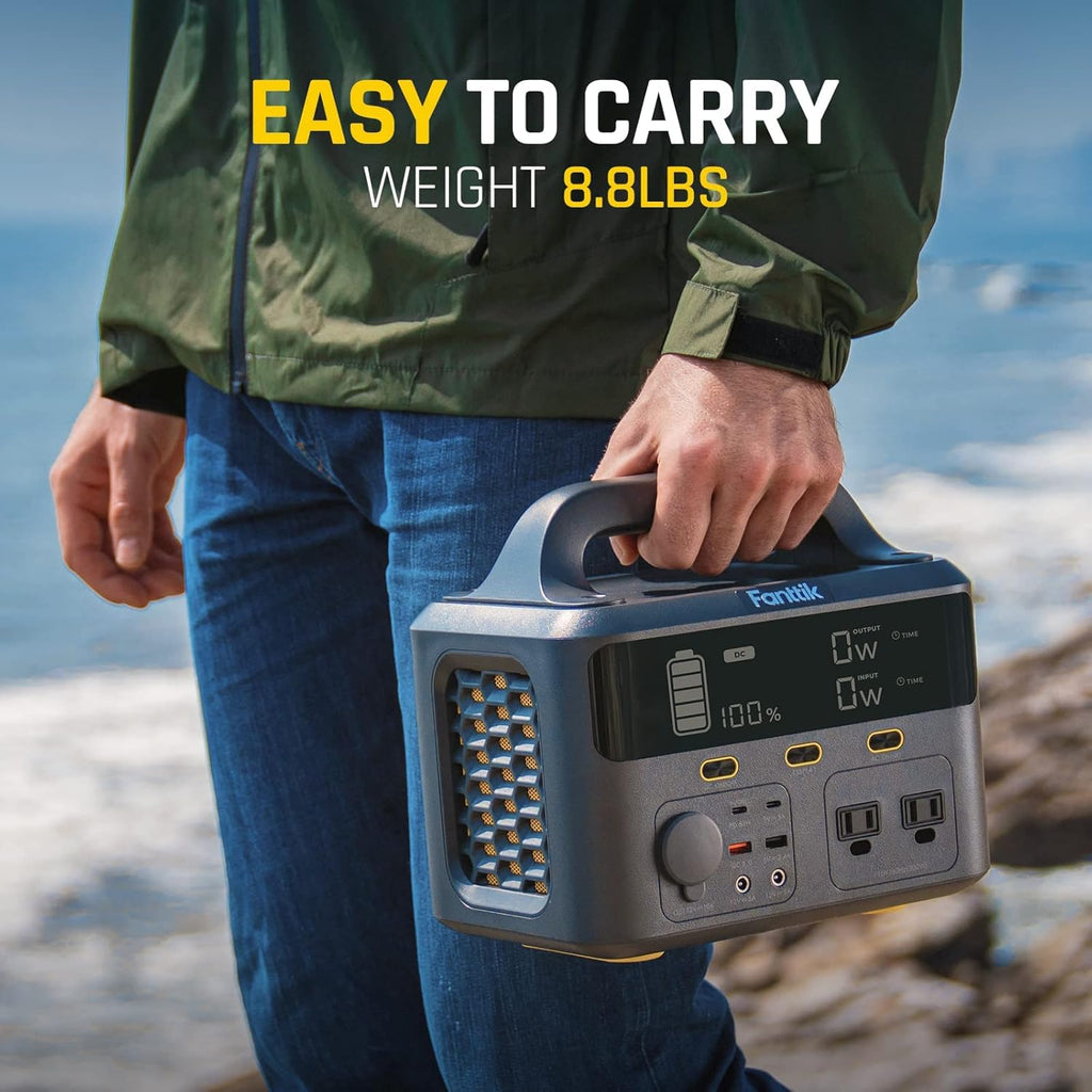 Portable Power Station 299Wh Backup Power Supply with 2 AC Outlets Pure Sine Wave Solar Generator F3350