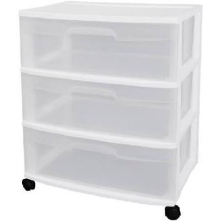 White Frame 3 Drawer See Through Cart J91907