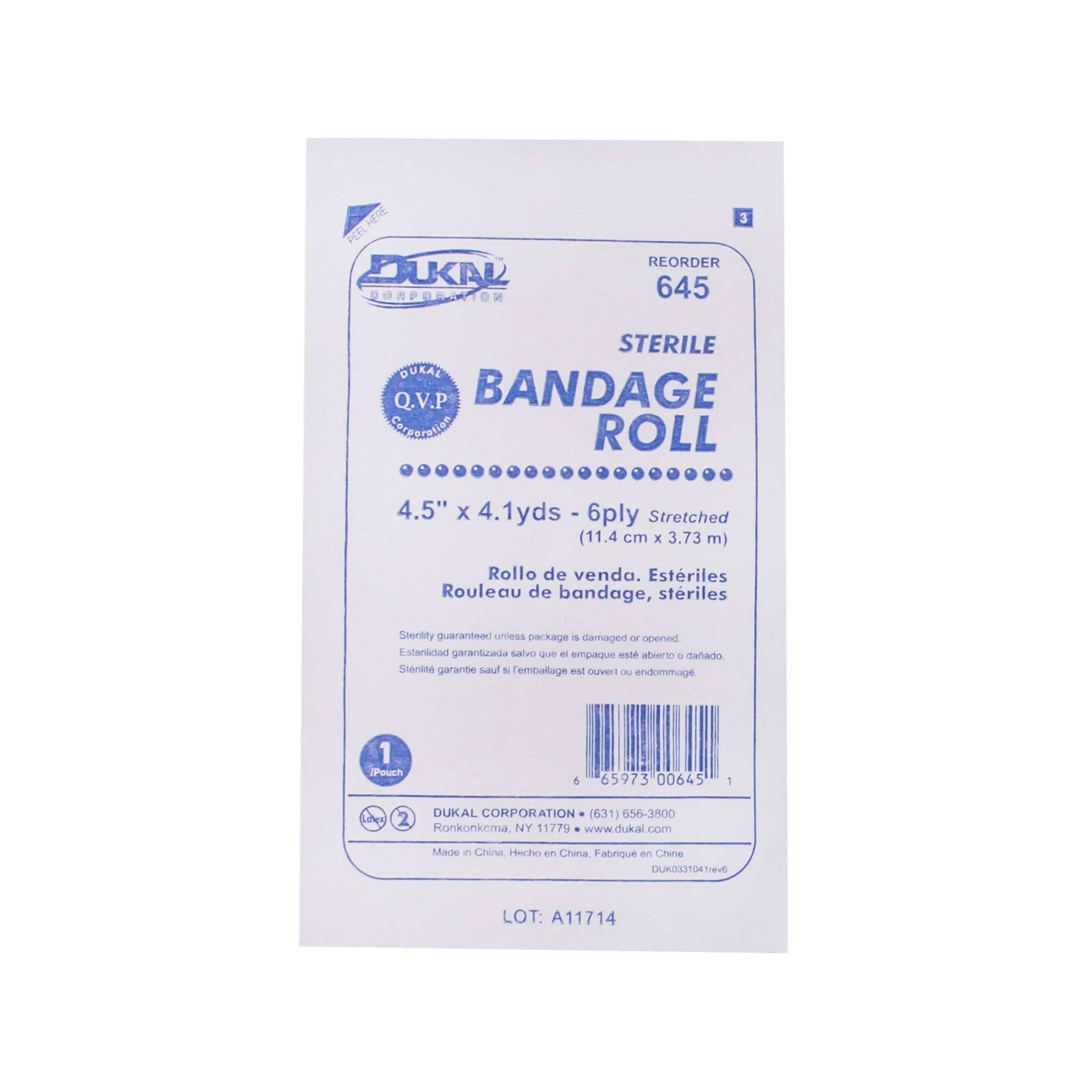 Sterile 6-Ply Bandage Roll, 4.5x22 x 4.1yds, Case of 100 K18466