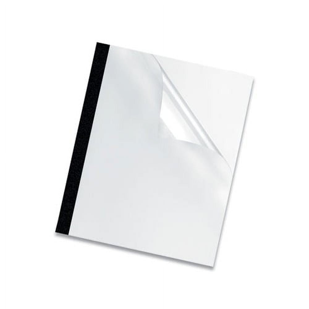 Thermal Binding System Covers, 60-Sheet Cap, 11 x 8.5, Clear/Black, 10/Pack E646