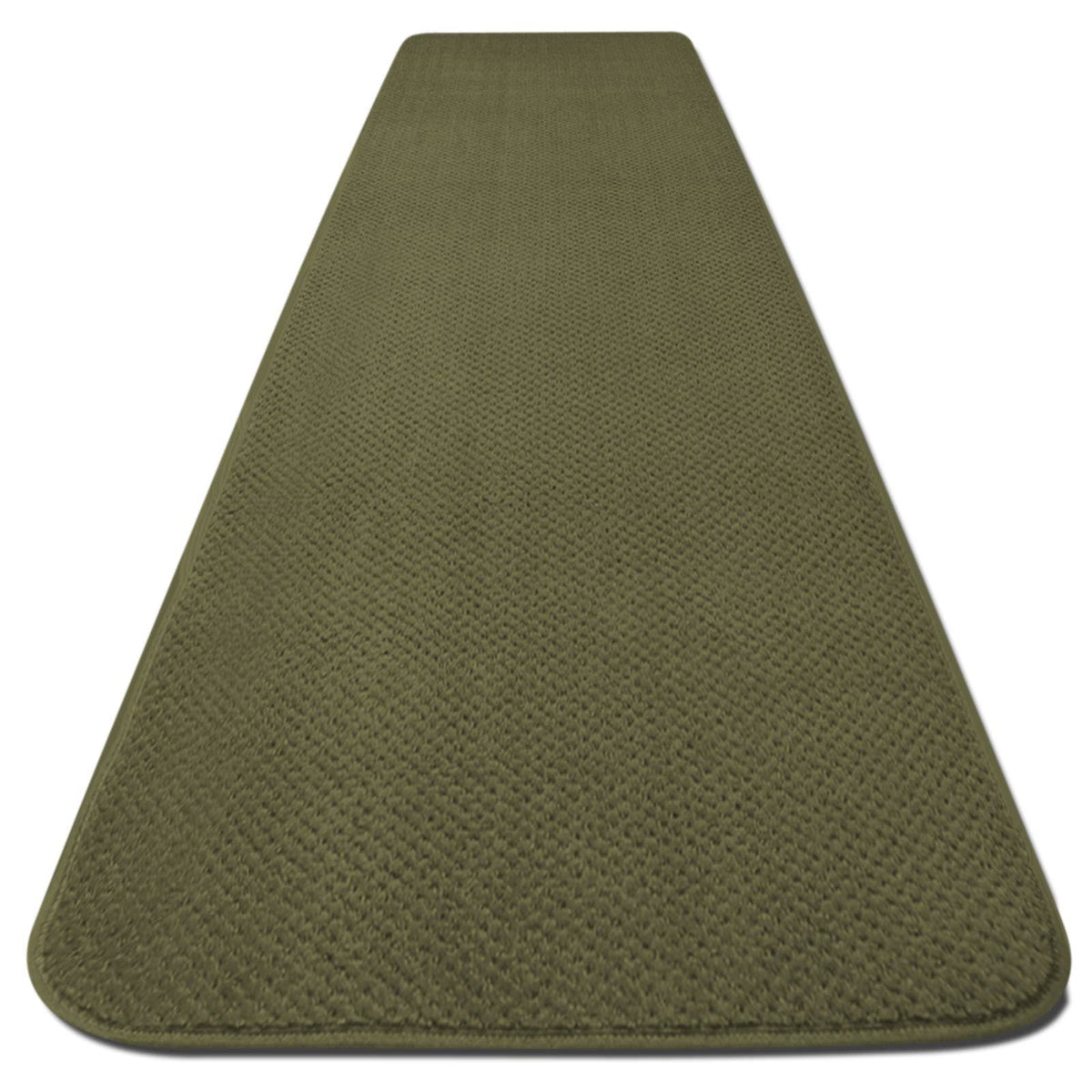 Olive Green 24 ft. x 48 in. Skid-Resistant Carpet Runner U6409