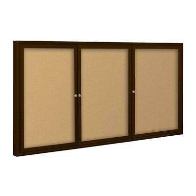 Indoor Enclosed Bulletin Board Cabinet with Whiteboards, Chalkboards & Memo Boards K5060