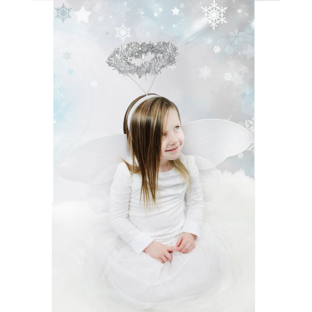White and Silver Angel Wings and Halos Costume Set I2308