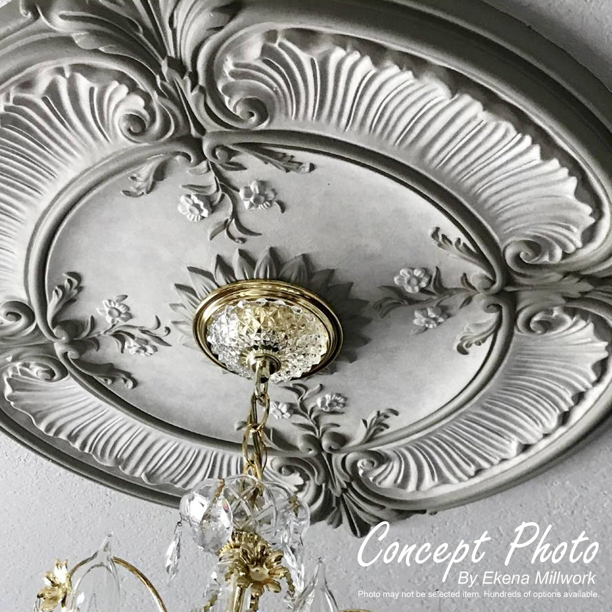 Hand-Painted Golden Oak Ceiling Medallion S7806
