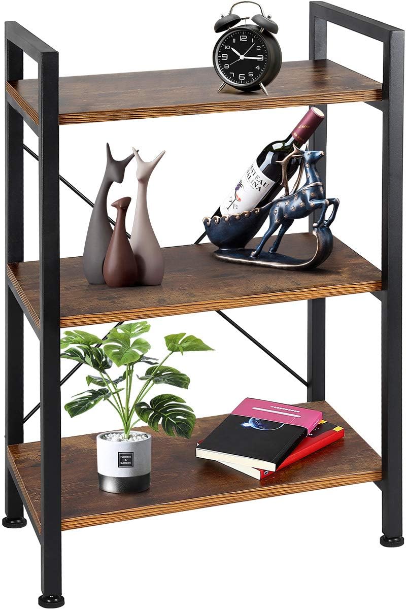 3-Tier Wood and Metal Bookshelf F18167