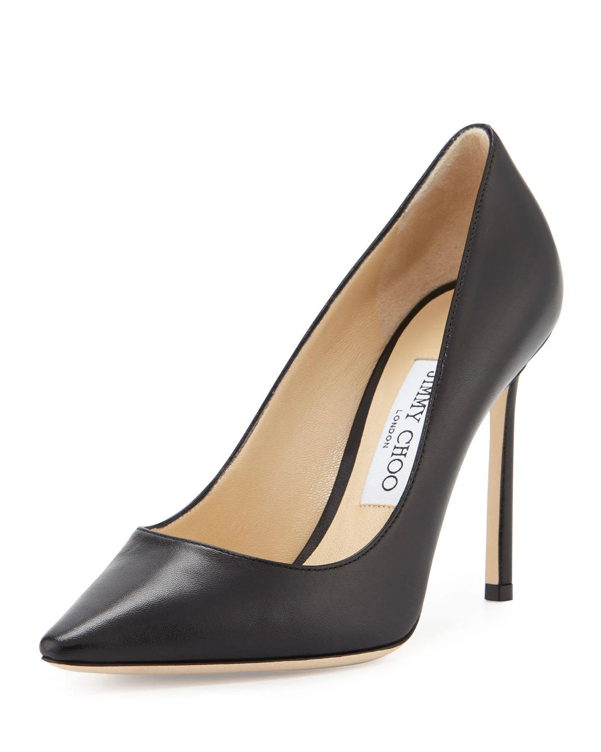 Black Kid Leather Pointy Toe Pumps E1093