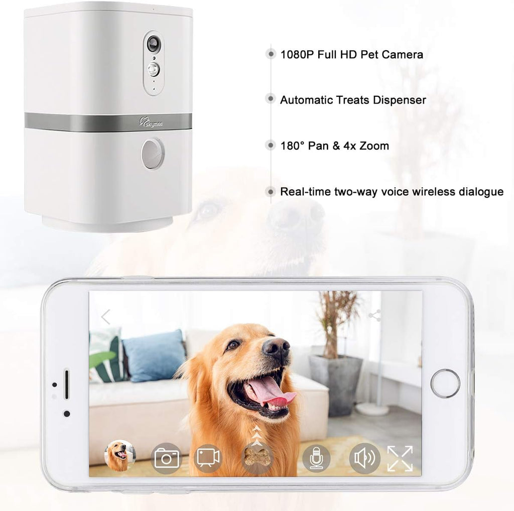 Dog Camera Treat Dispenser with Two-Way Audio and Night Vision Y819