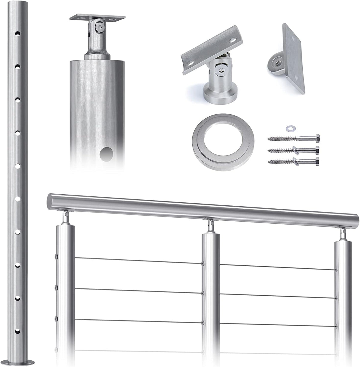 36”x2.36” Stainless Steel Brushed Finishing Pre-drilled Posts L52686