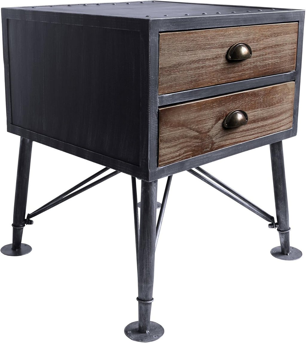 Industrial Gray 2-Drawer End Table X685907