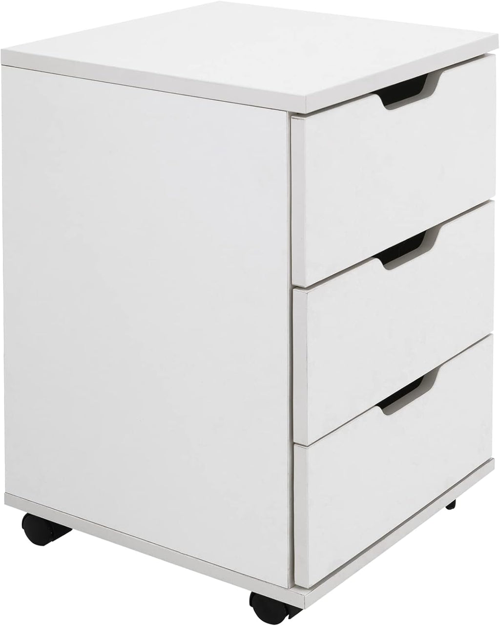 White 3 Drawer Wood Mobile File Cabinet G668978