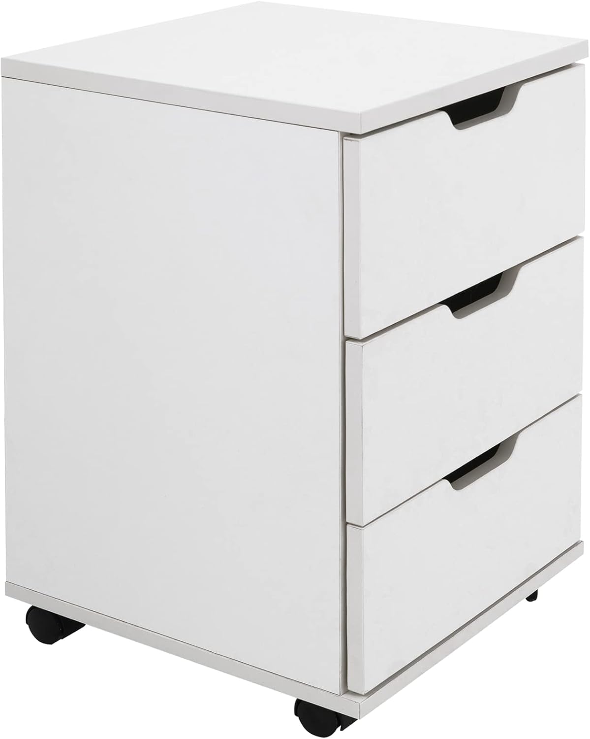 White 3 Drawer Wood Mobile File Cabinet G668978