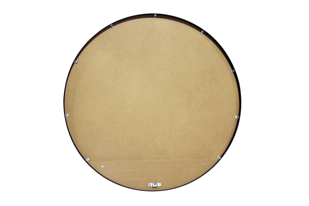 Black Finish Round Wall Mirror E339