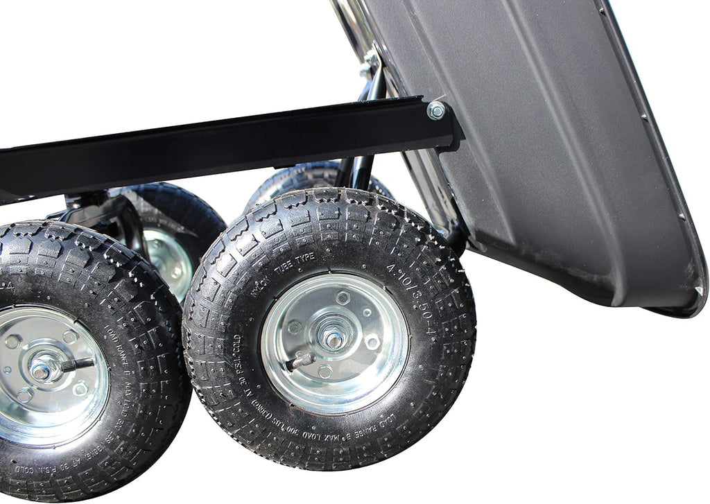 Heavy Duty Garden Dump Cart with Steel Frame and Pneumatic Wheels Z1040