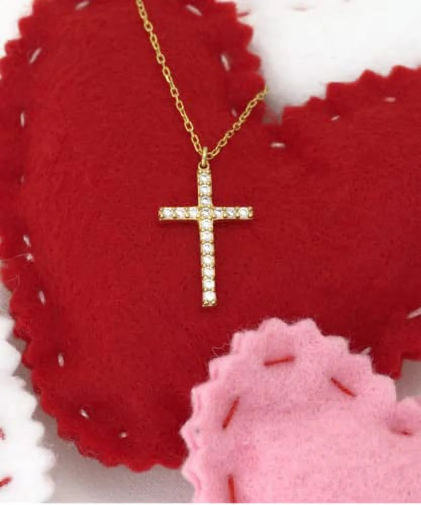Crystal Gold Cross Necklace A52559