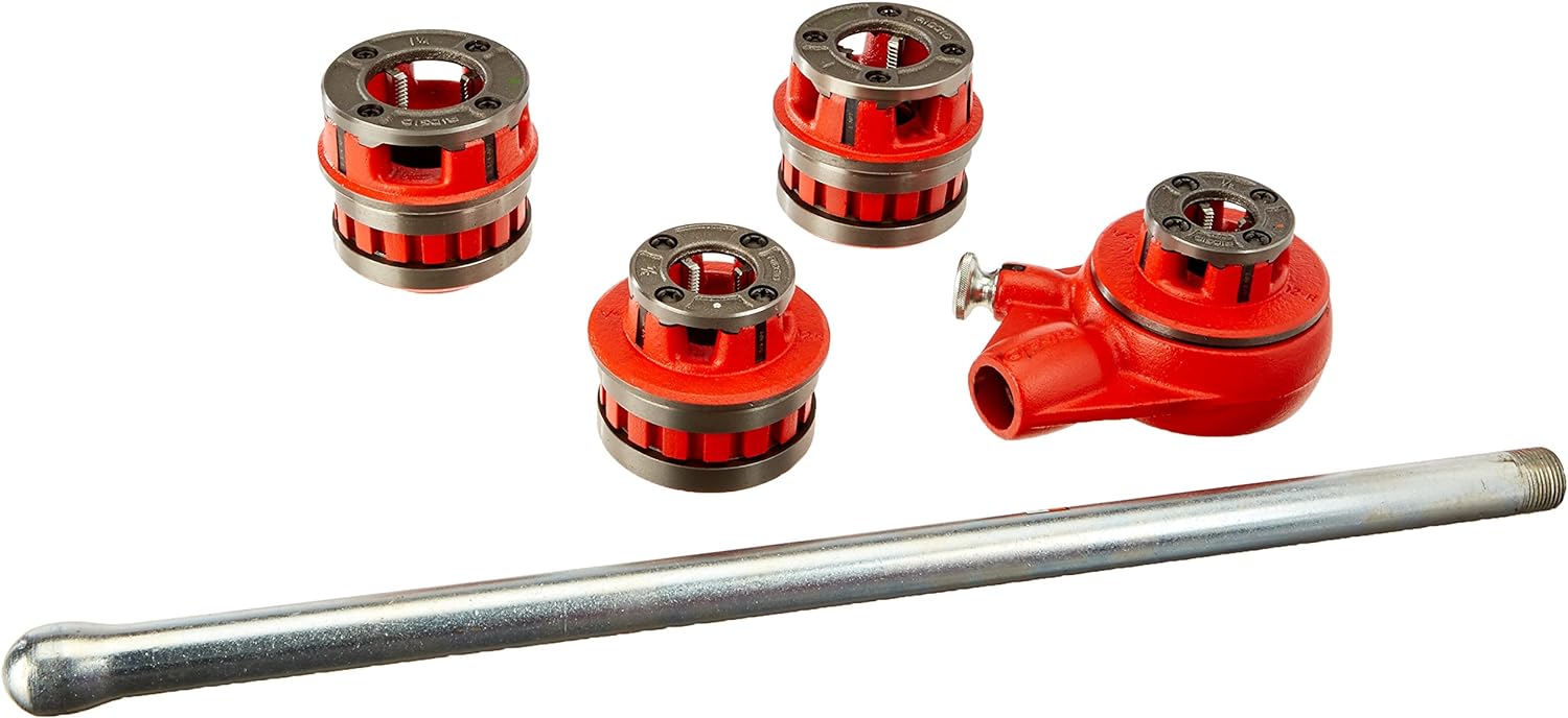 Ratchet Threader Set, 1/2-Inch to 1-1/4-Inch NPT Pipe Threading Dies and Manual Ratcheting Pipe Threader with Carrying Case L132