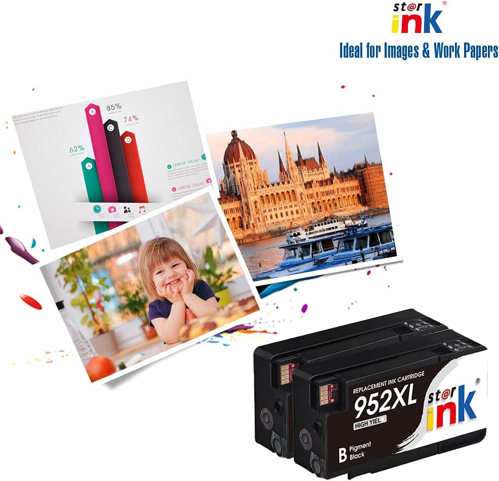 Compatible Ink Cartridge for HP 952XL Black 2 Packs T349