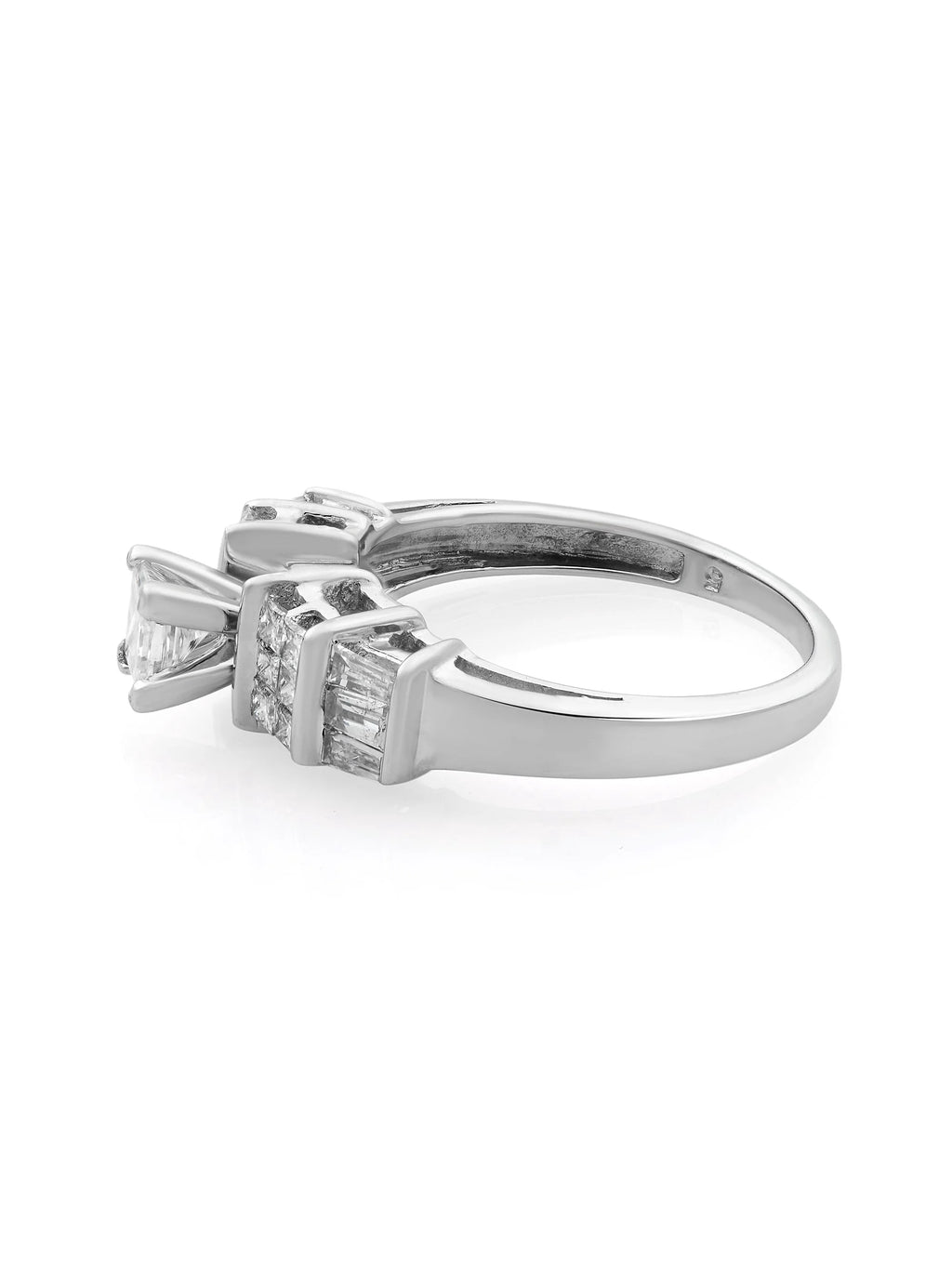 Princess Cut Diamond Engagement Ring 14K White Gold 1.00cts Size 7 Y263963