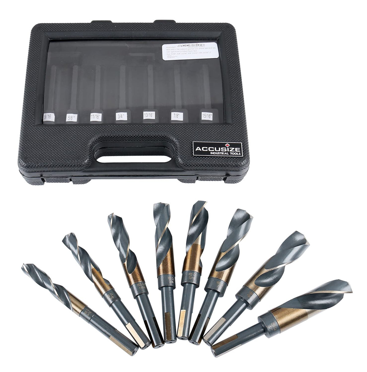 M35 Cobalt 1/2" Shank Drill Set of 8 Pieces S686