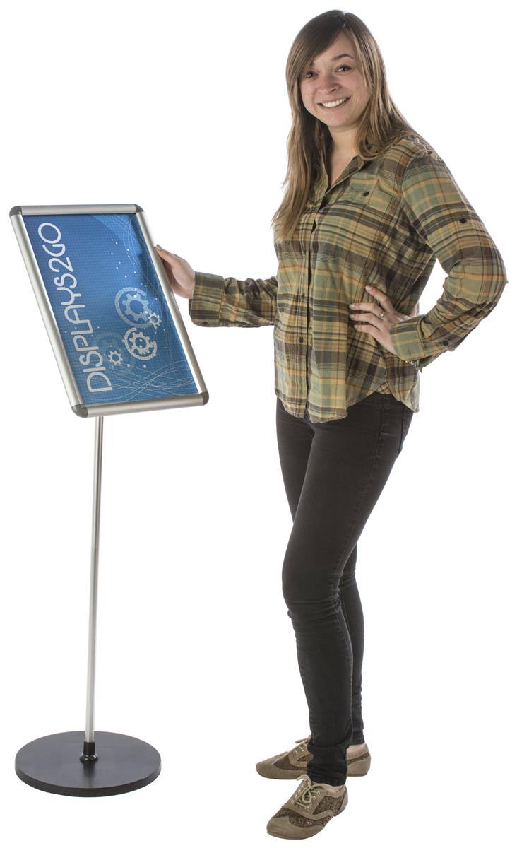 Silver Snap Open Floor Sign Stand W539186