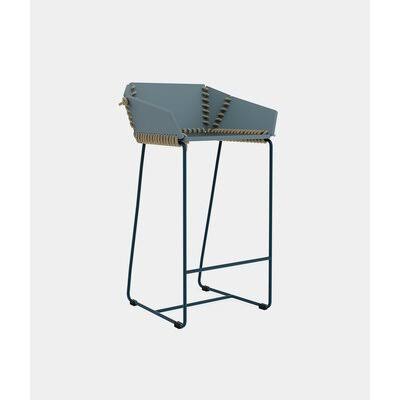 Anthracite/Blue Rope Patio Bar Stool E70373