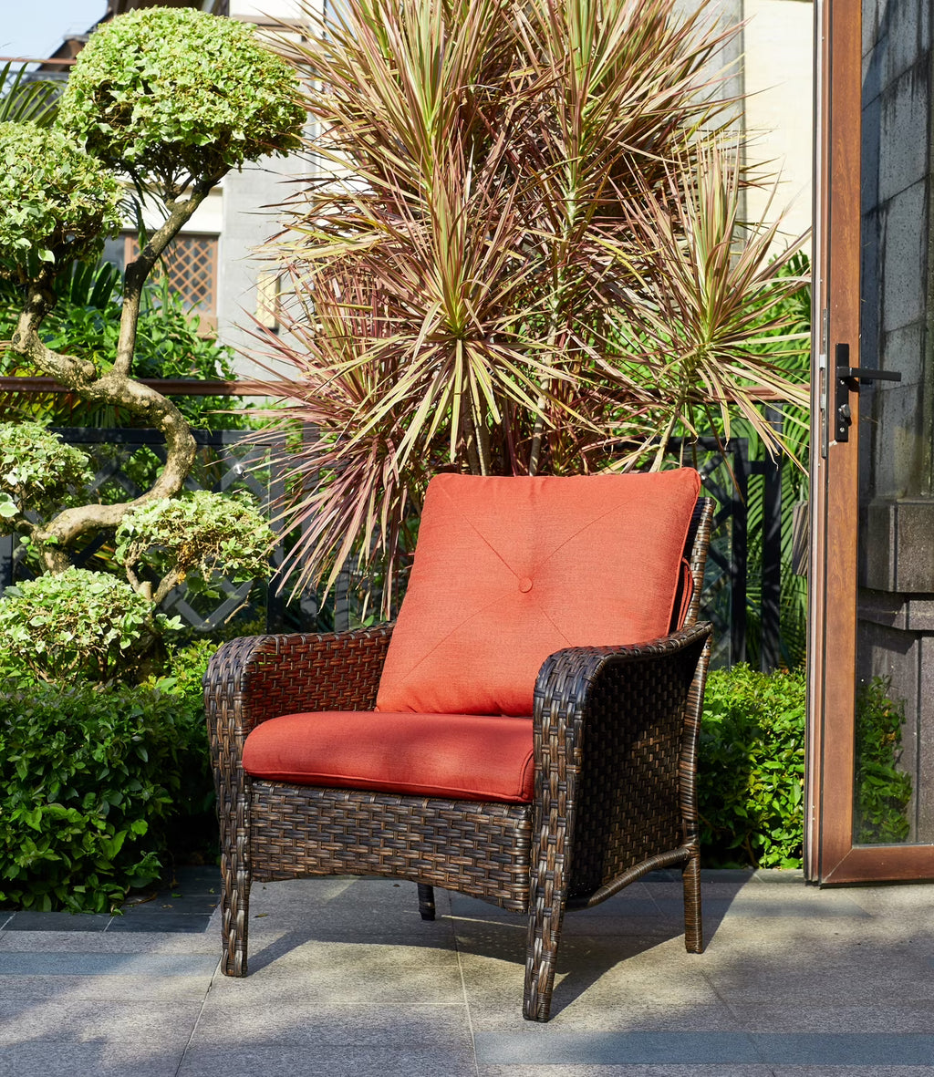 Red Cushioned Patio Chair Set of 2 C3851