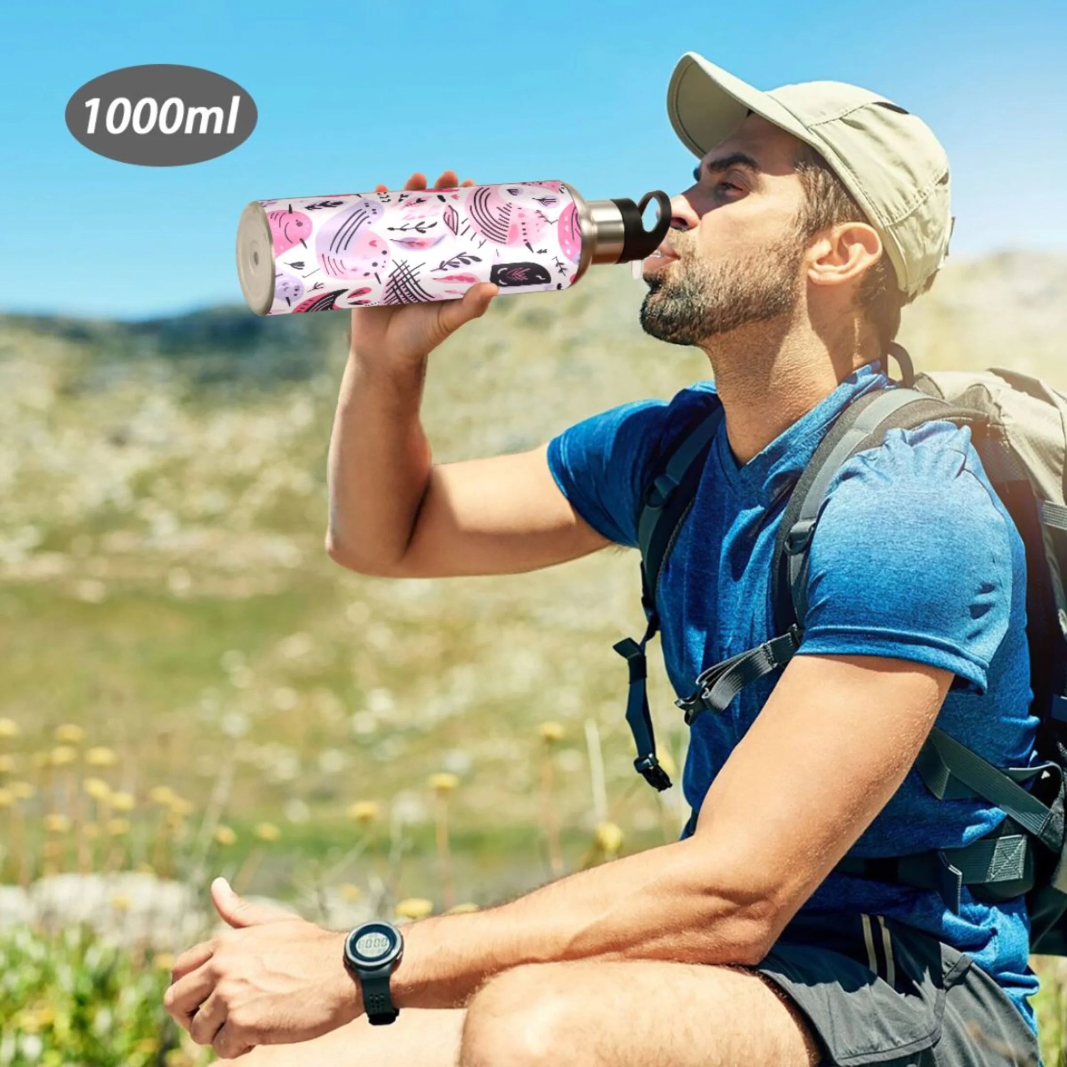 20 oz Insulated Stainless Steel Water Bottle with Straw Lid K5457