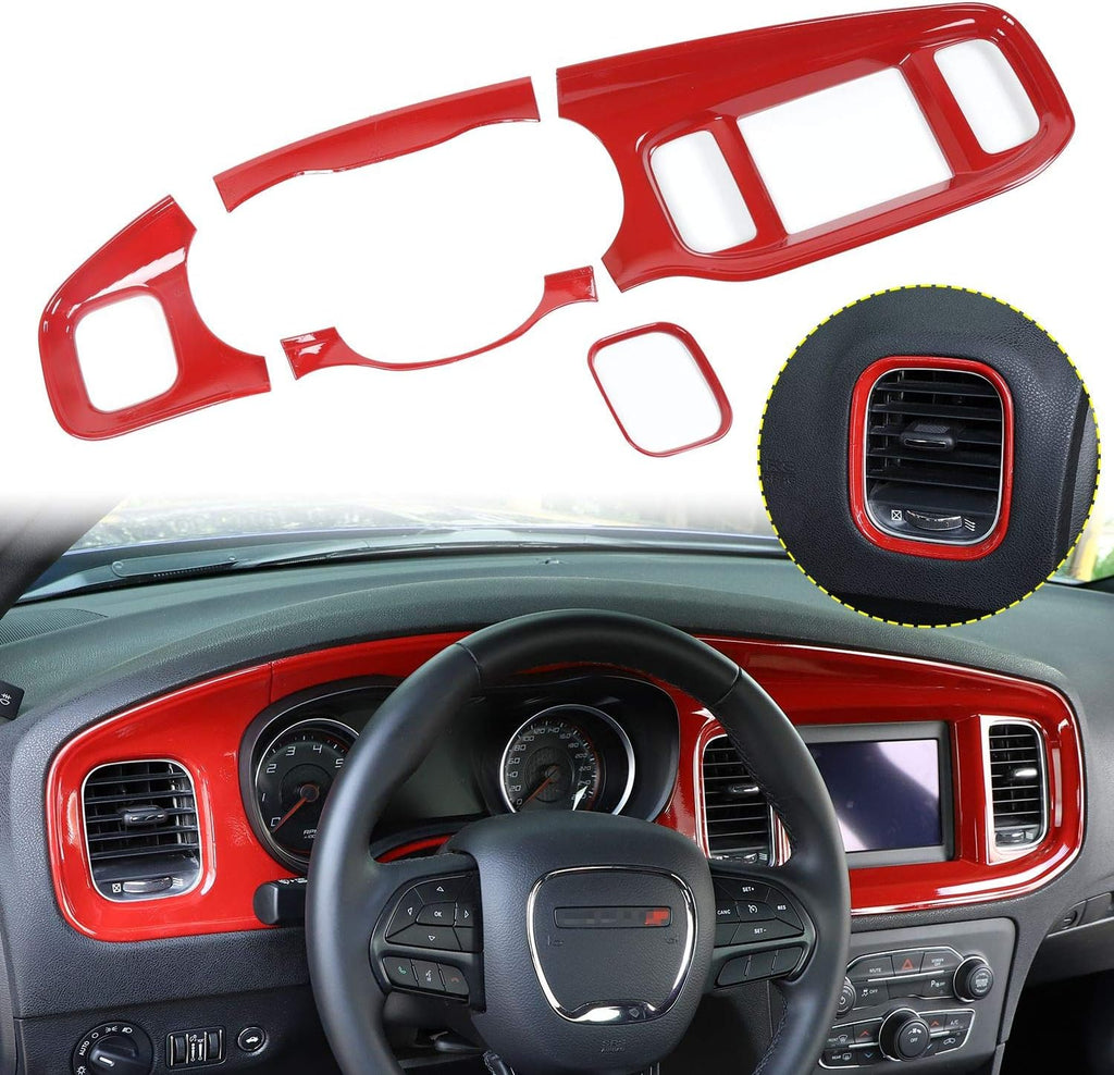 ABS Carbon Fiber 5pcs Dash Board Trim for Dodge Charger C702