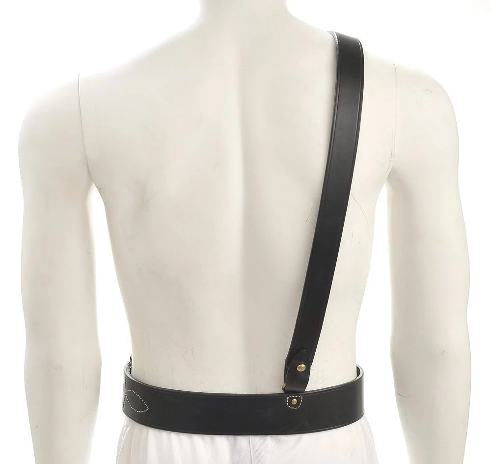 Black Leather Sam Browne Belt with Shoulder Strap C791444