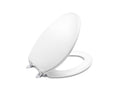 Stucco White Toilet Seat with Brushed Bronze Hinges G998