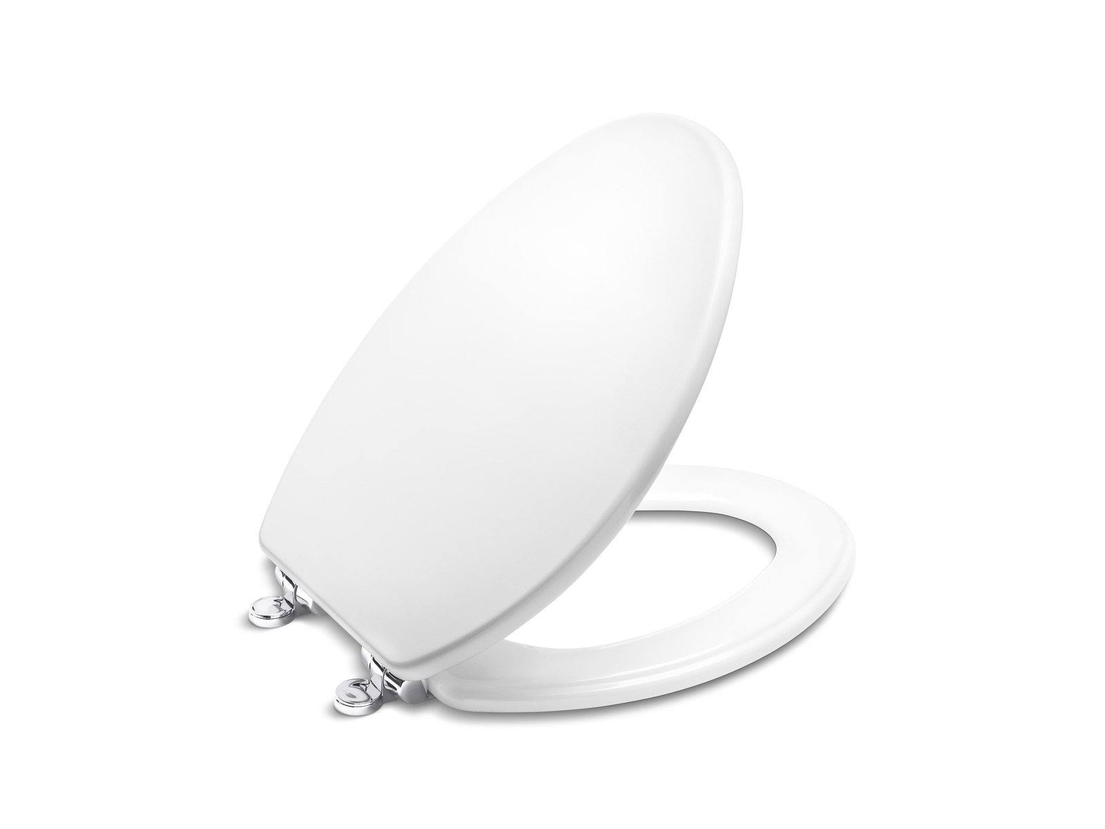 Stucco White Toilet Seat with Brushed Bronze Hinges G998