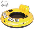12 Pack Inflatable Raft Tube with Handles and Cup Holders Q723176