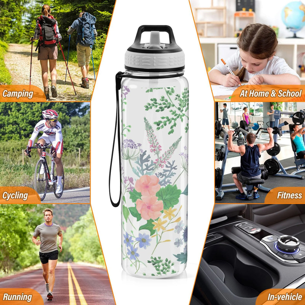 Clear 32oz Tritan Water Bottle with Straw E358