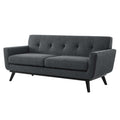 Charcoal Grey Fabric Loveseat Sofa H24516