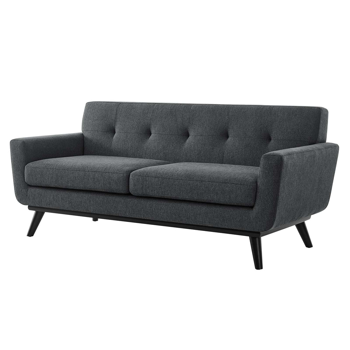 Charcoal Grey Fabric Loveseat Sofa H24516