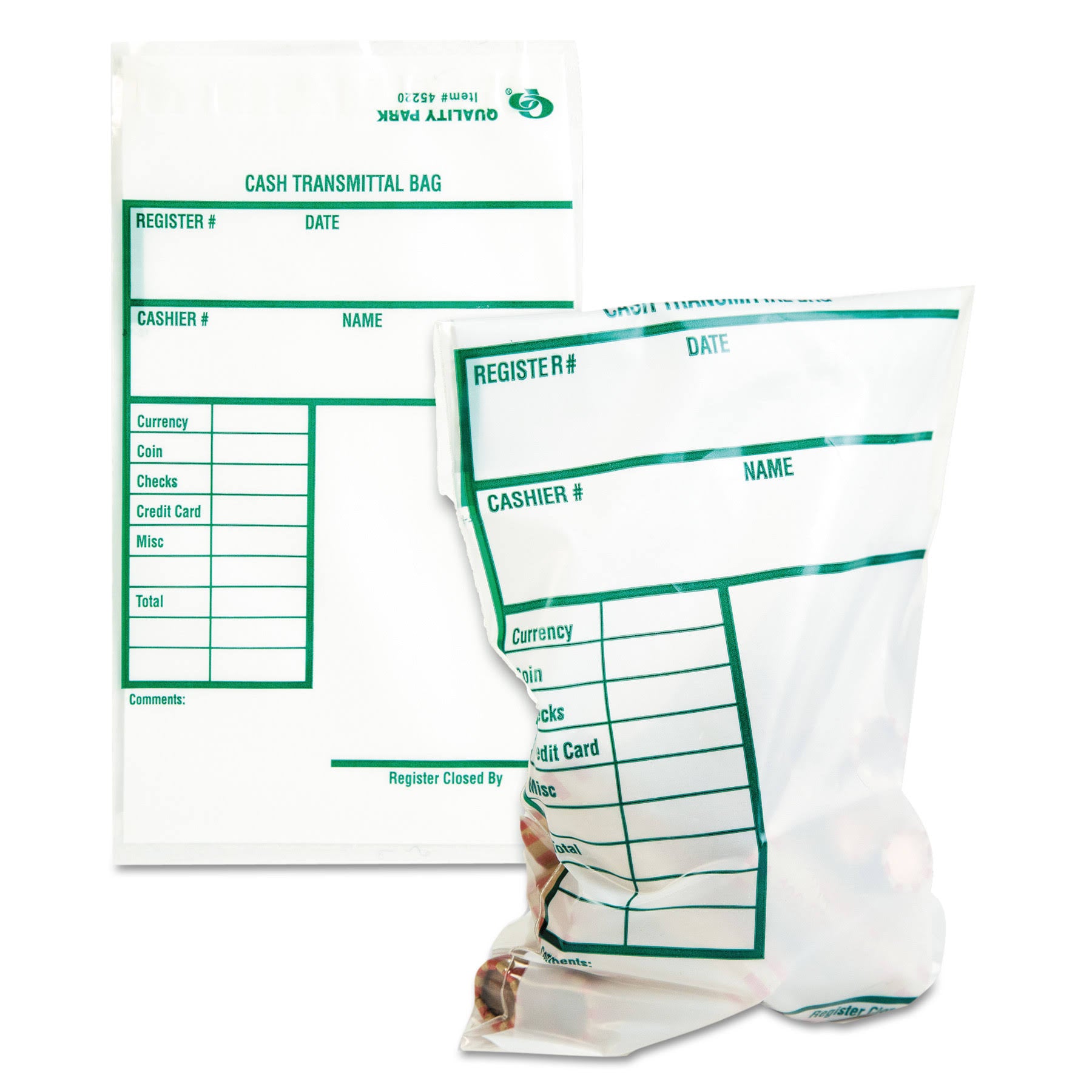 Clear 6 x 9 Cash Transmittal Bags, 100 Bags/Pack G881