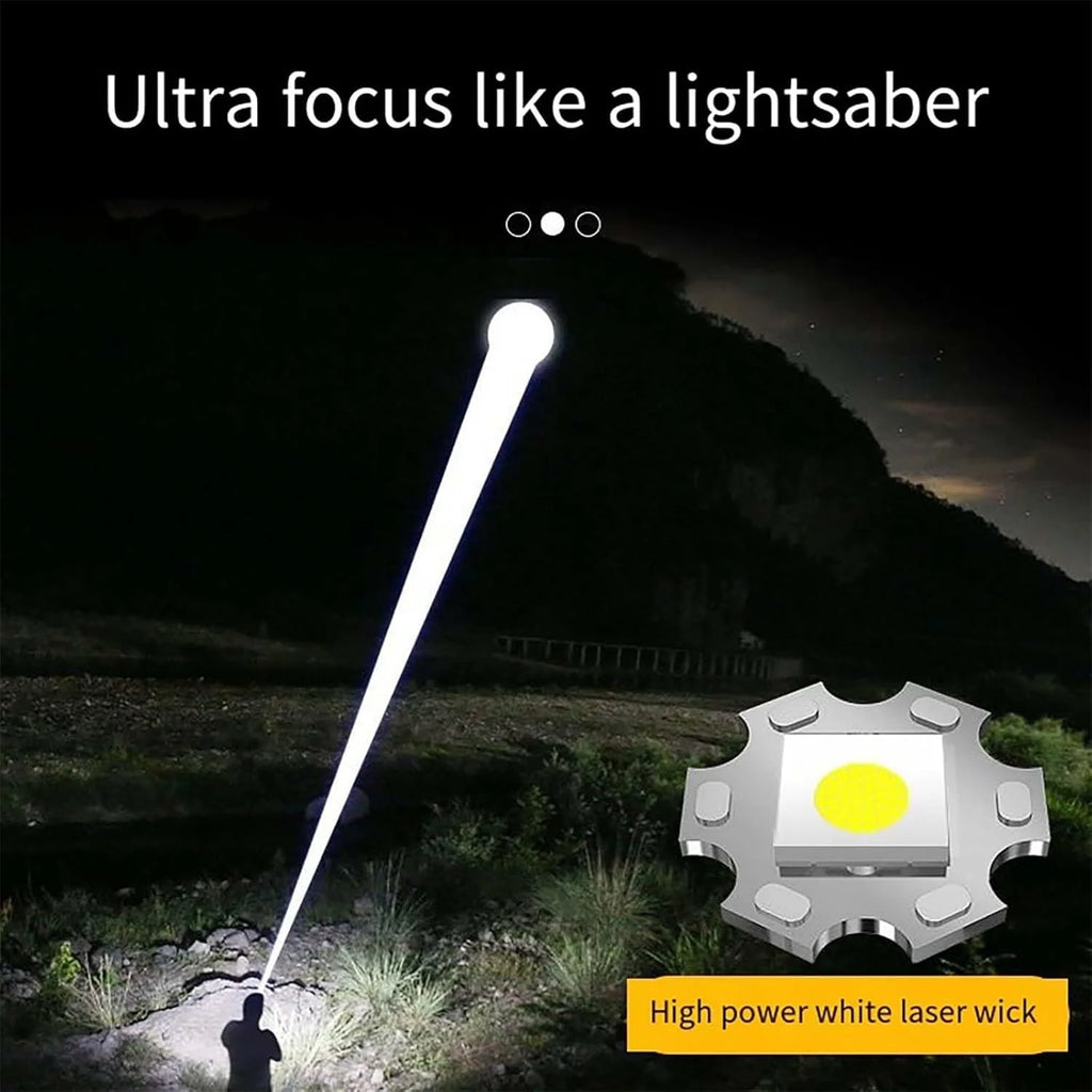 150000 Lumens USB Rechargeable Waterproof Handheld Flashlight G76689
