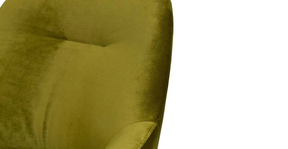 Green Velvet Armchair with Black Metal Legs S136