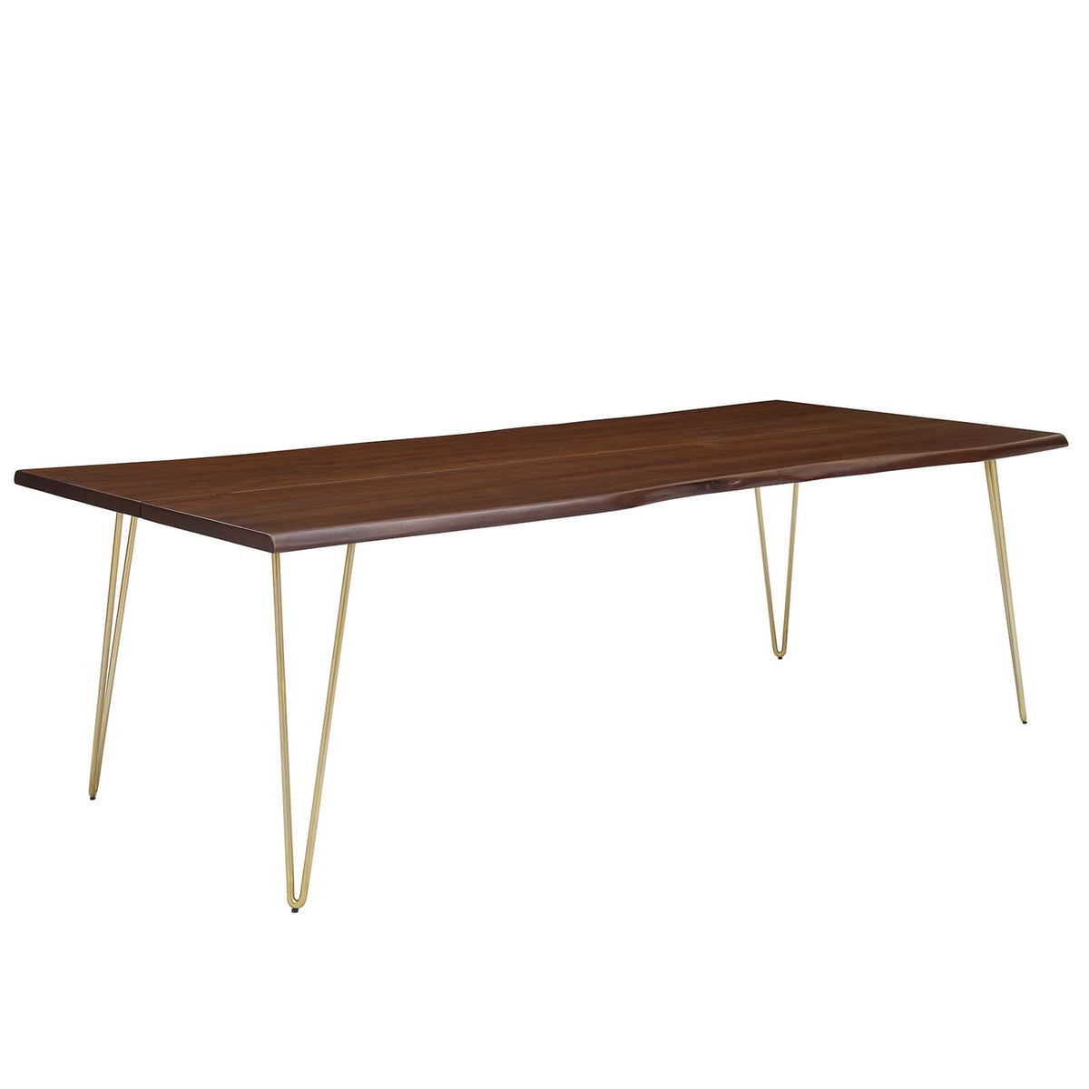 96" Live Edge Acacia Wood Dining Table in Gold Walnut M668