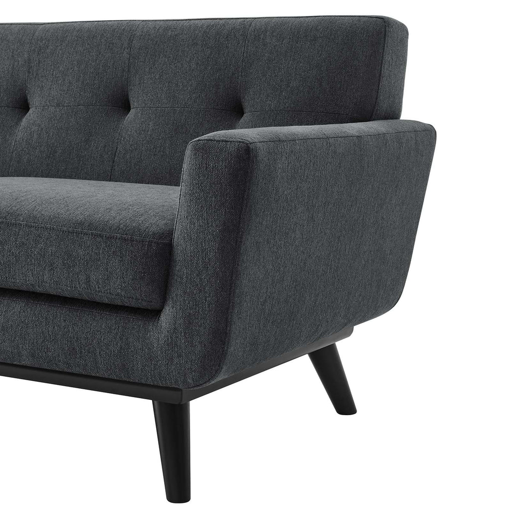 Charcoal Grey Fabric Loveseat Sofa H24516