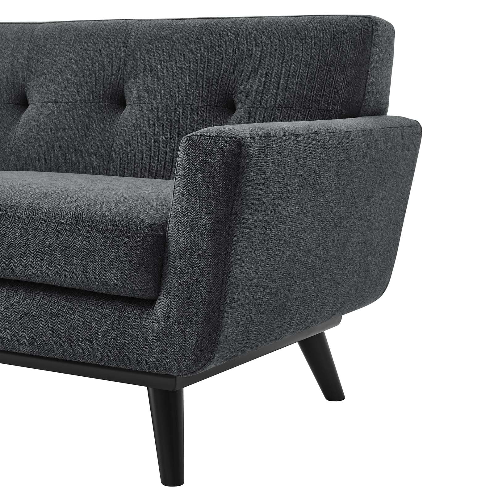 Charcoal Grey Fabric Loveseat Sofa H24516