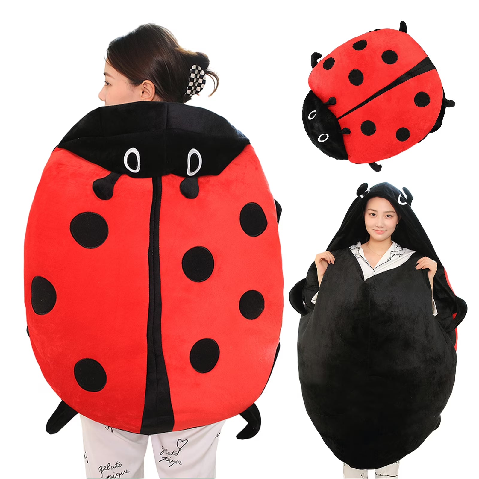 Wearable Ladybug Pillow, Plush Removable Oversized 60cm/23in P263193